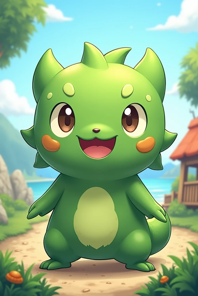Mascot for a collecting monsters game
Green
Monster elements
Kuromi like
Cute
Kawaii
Iconic
Pokemonish