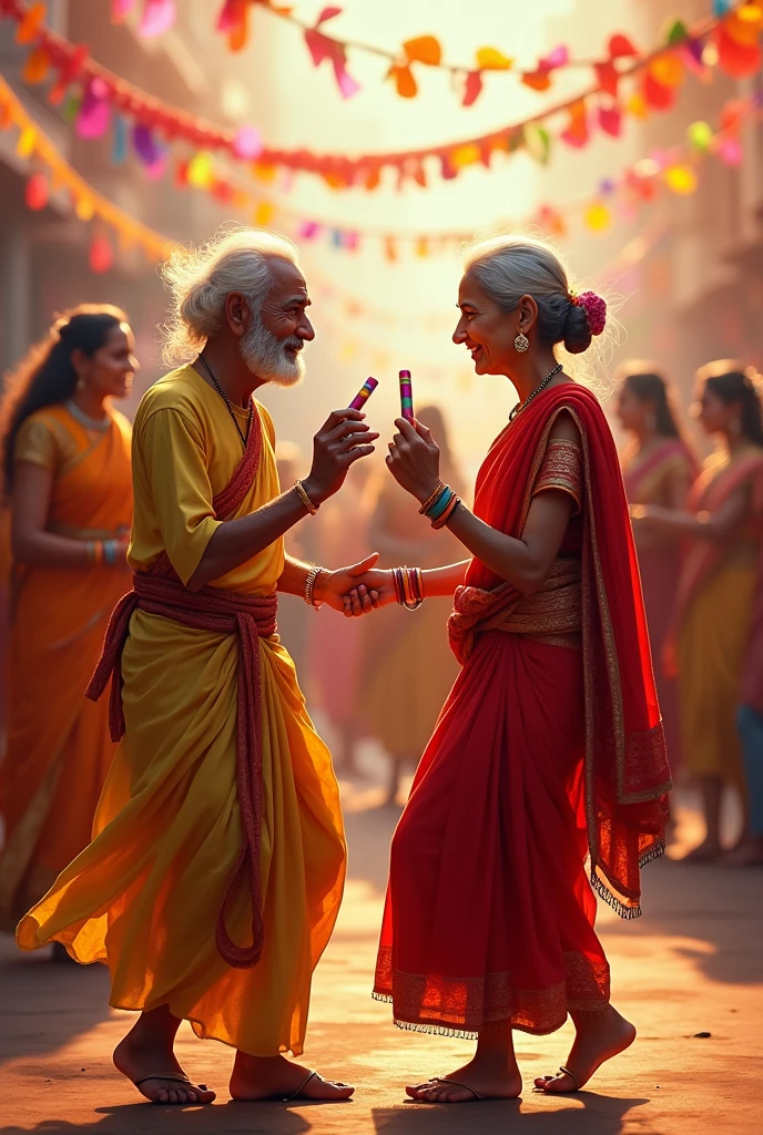 Daandiya old couple 