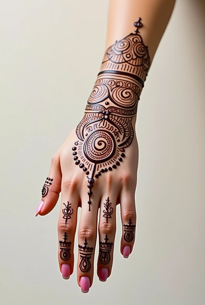 generate modern Rajasthani mehndi design on hand