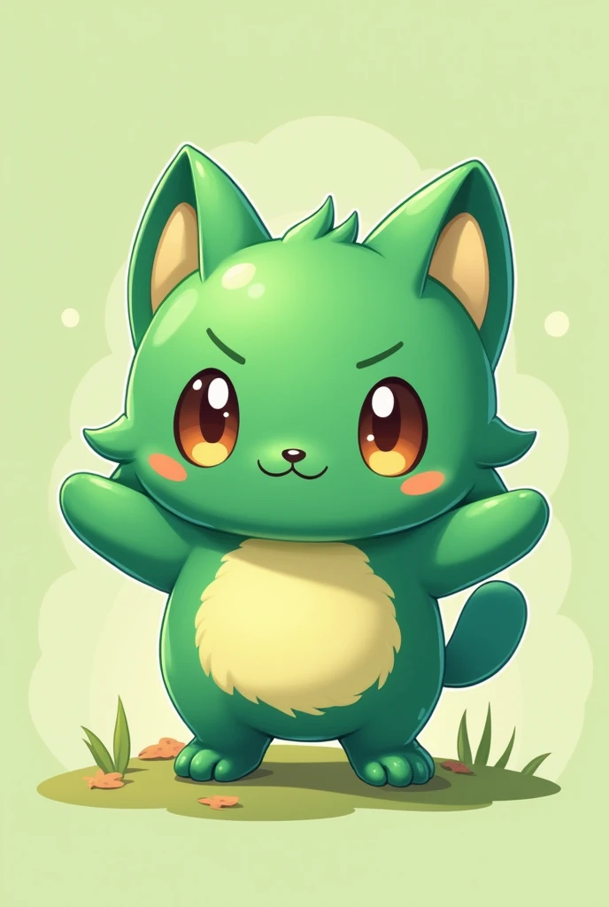 Mascot for a collecting monsters game
Green
Monster elements
Kuromi like
Cute
Kawaii
Iconic
Cat
Pokemonish
