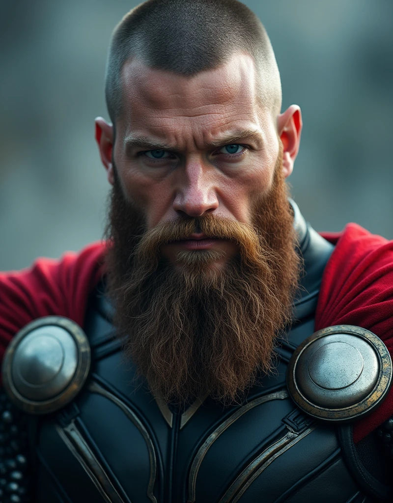 Thor portrait with short hair Beard 