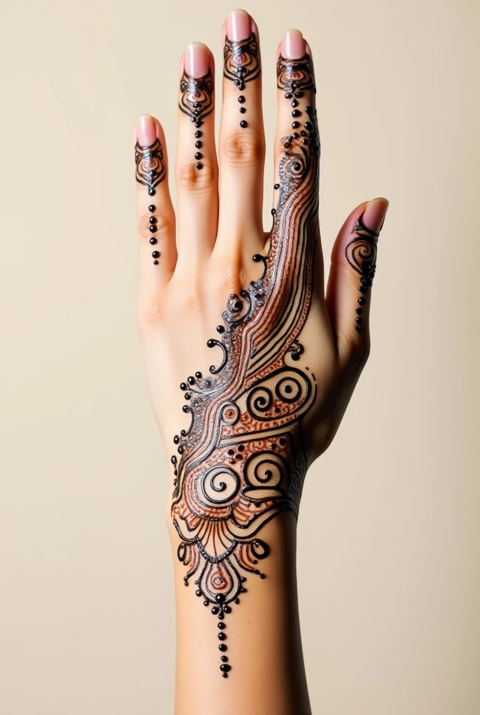 generate more modern Arabic mehndi design on hand