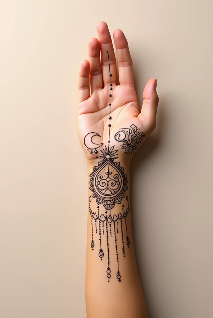 generate modern Karwa Chauth Special mehndi design on hand