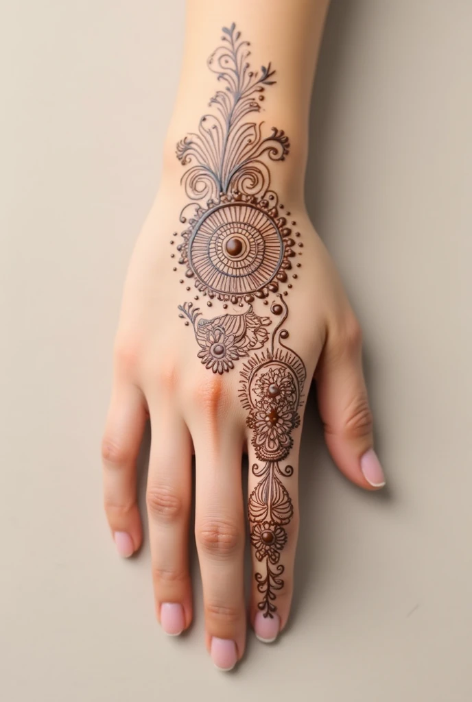 generate modern Traditional mehndi design on hand