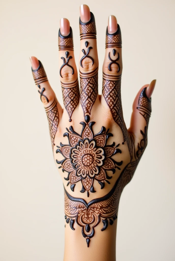 generate modern Rajasthani mehndi design on hand