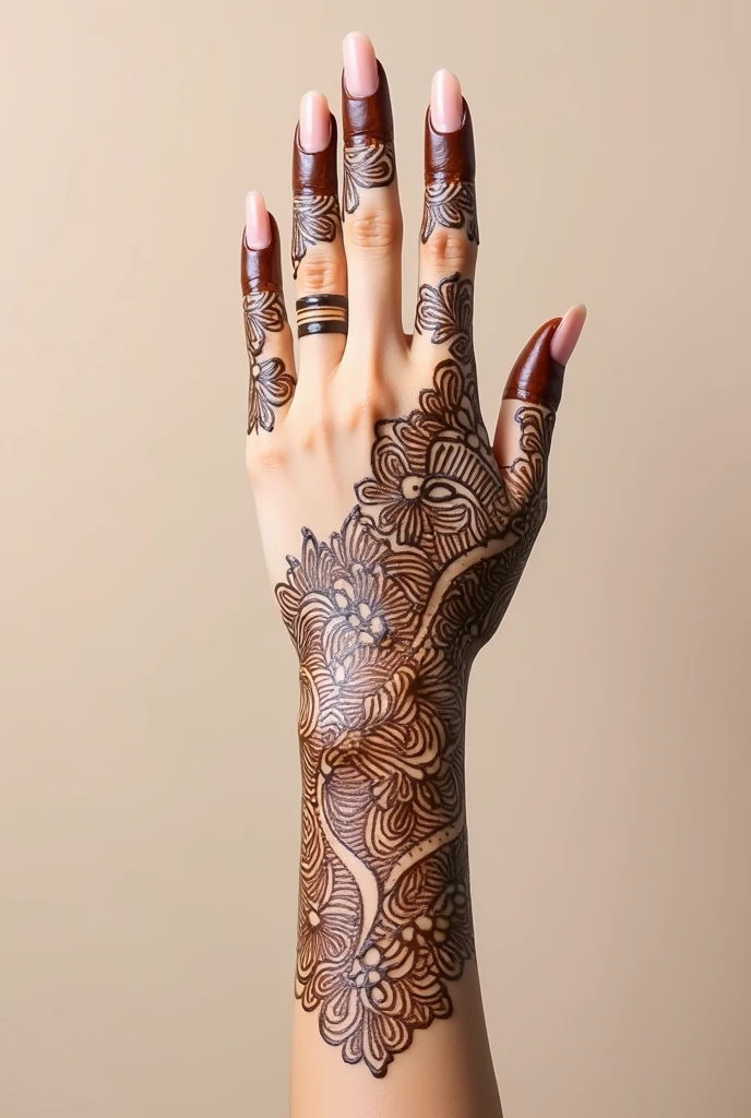 generate modern Bridal mehndi design on hand