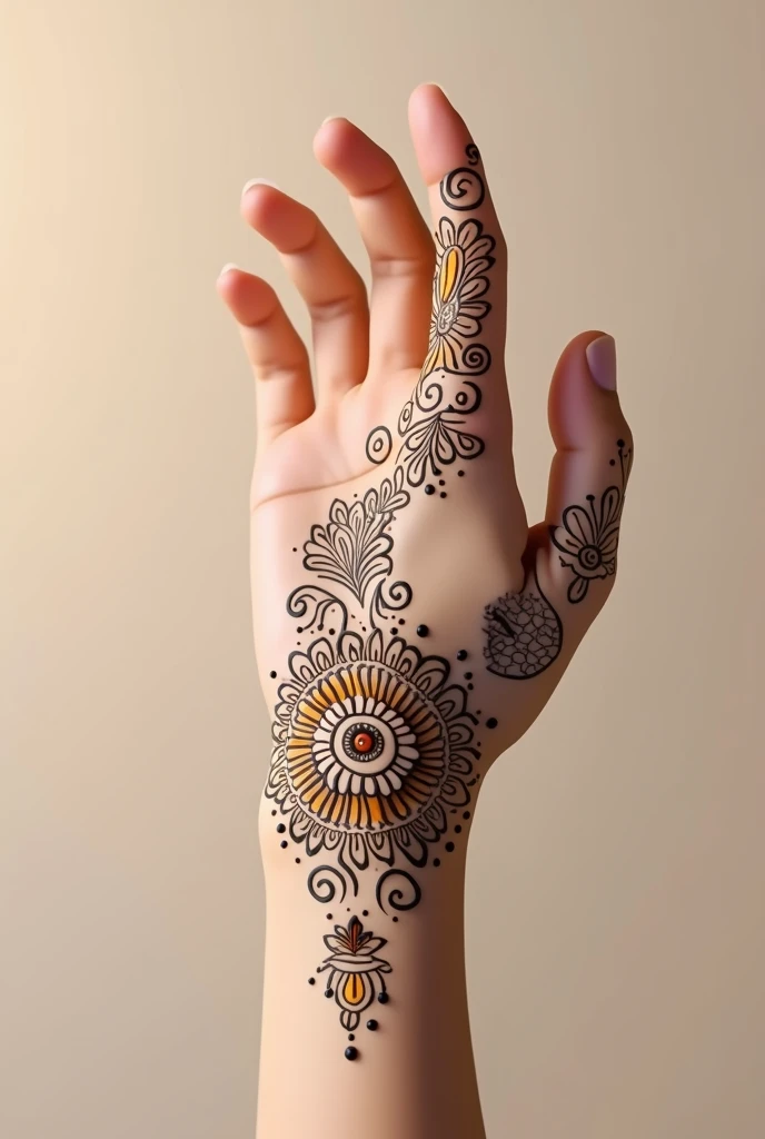 generate modern Karwa Chauth Special mehndi design on hand