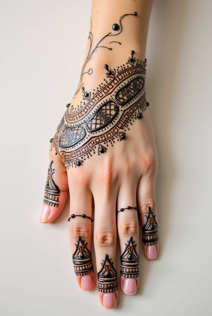 generate modern Rajasthani mehndi design on hand