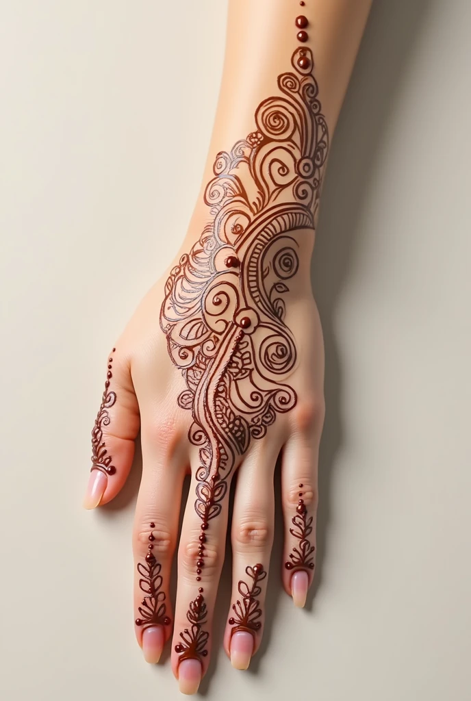 generate more modern Arabic mehndi design on hand
