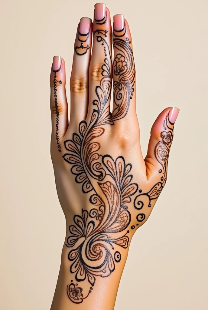 generate more modern Arabic mehndi design on hand