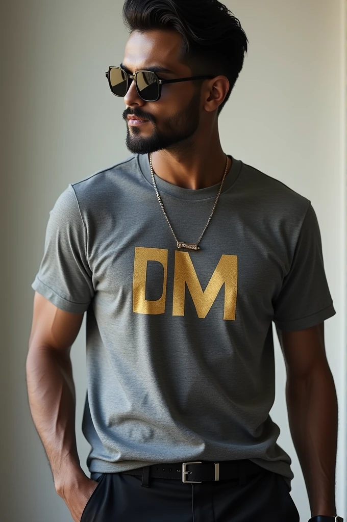 I would like to create a clothing brand that will have the name Datala moob illustrates a classy, stylish swagge design uses DM for Datala moob on the t-shirt