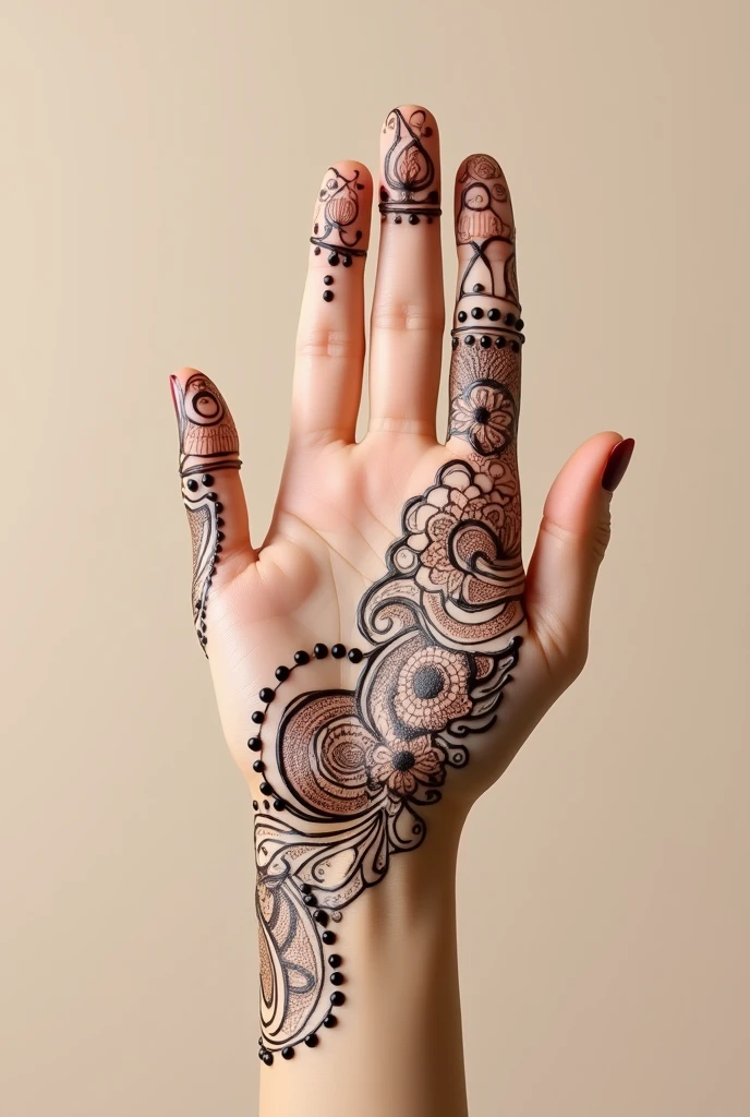 generate modern Karwa Chauth Special mehndi design on hand