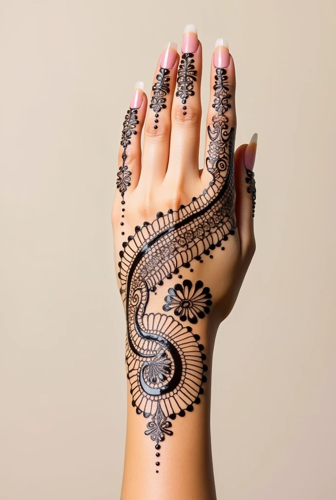 generate more modern Arabic mehndi design on hand