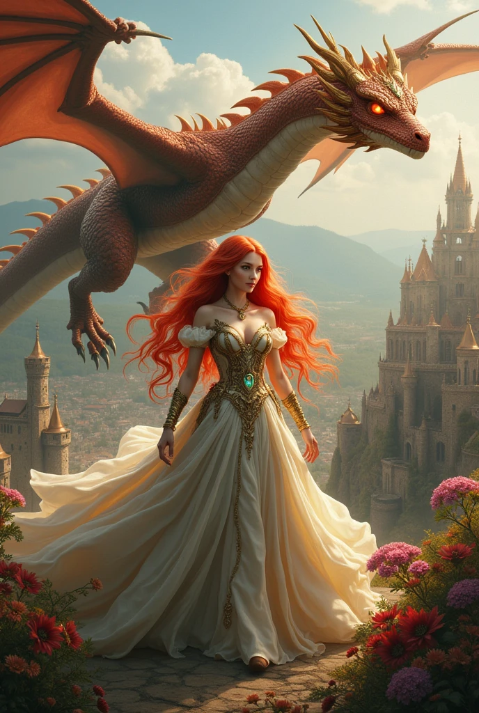 Redhead princess with powers takes a kingdom with a dragon to a perfect world with animals
