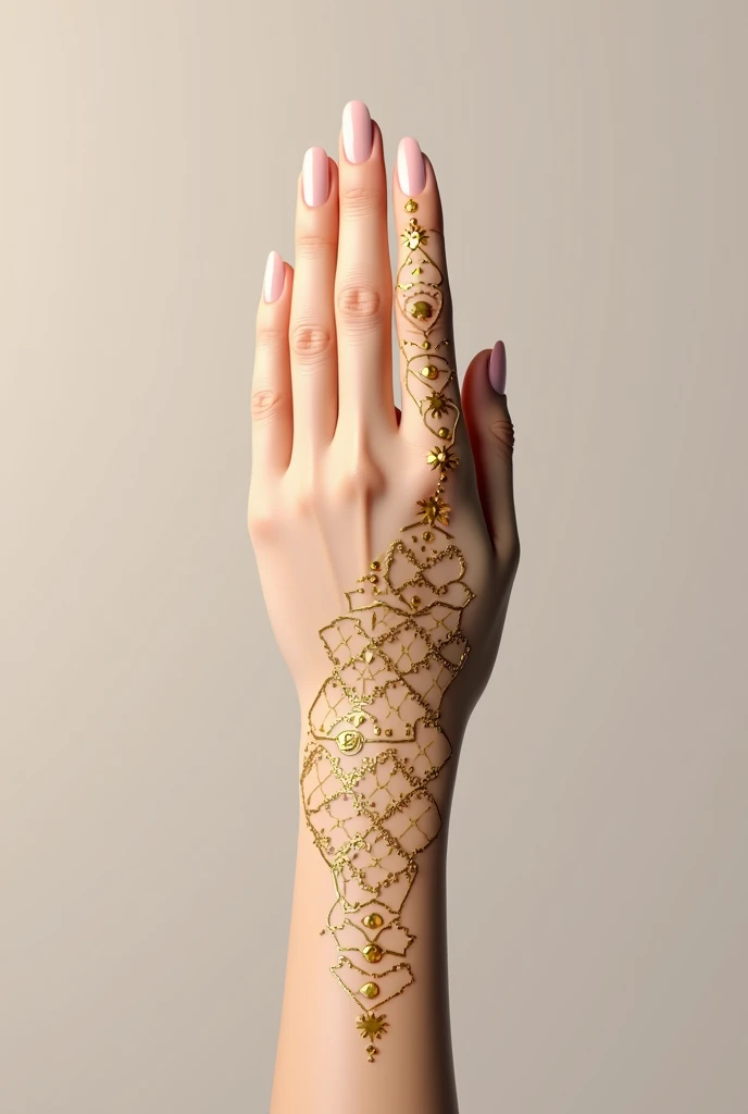 generate modern Gol Tikki mehndi design on hand