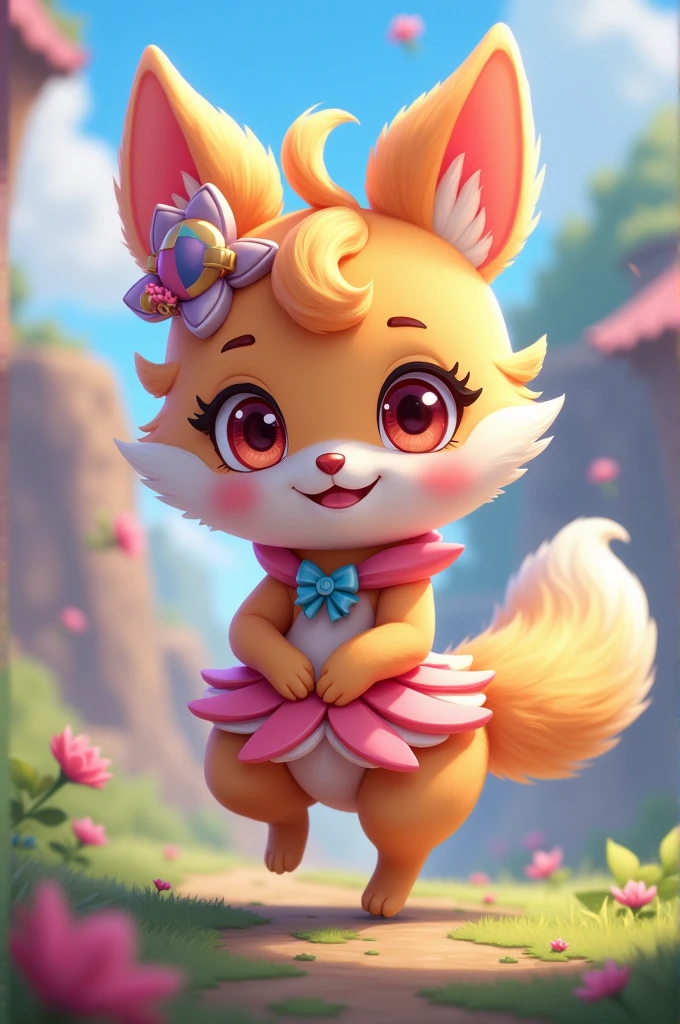 Furry anime cartoon character girl game design 