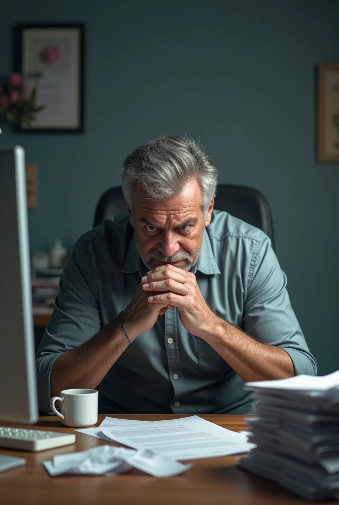 A man struggling in work