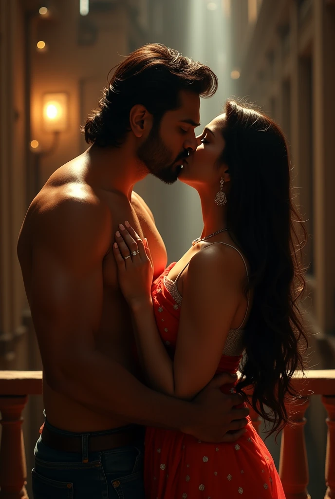 Hero prabhas kissing Anushka left boob