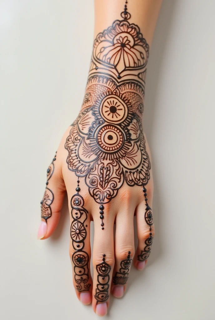 generate modern Rajasthani mehndi design on hand