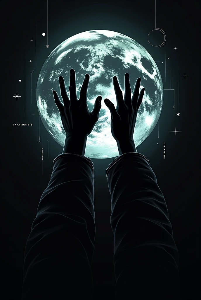 Logo for hacker with the world of anonymous hands