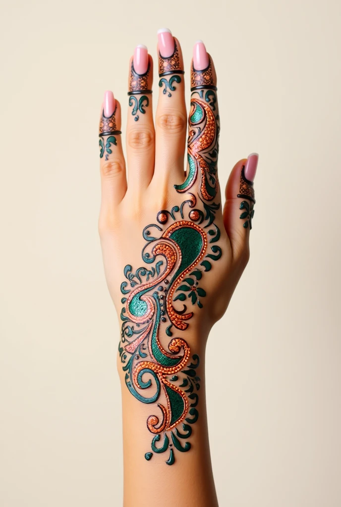 generate more modern Arabic mehndi design on hand