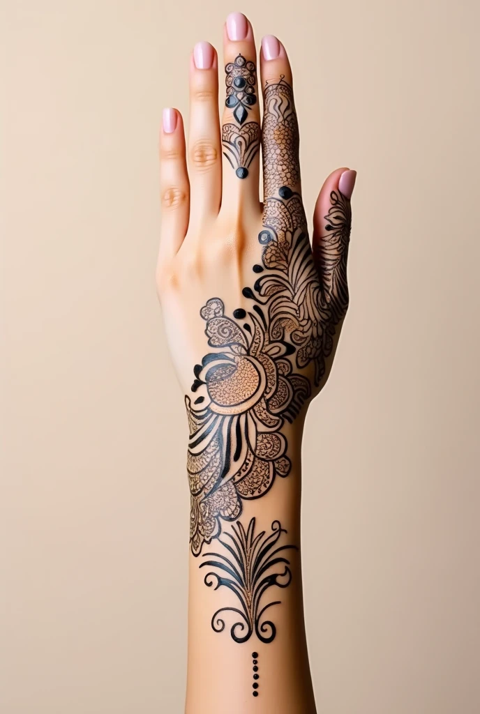 generate modern Bridal mehndi design on hand