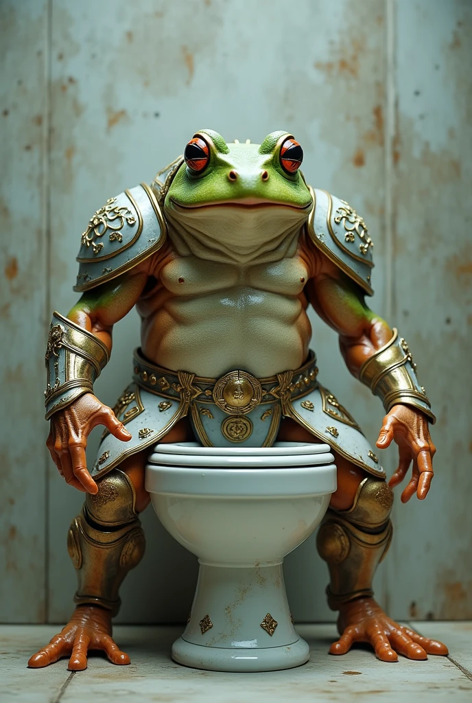 Frog the warrior of the toilet 