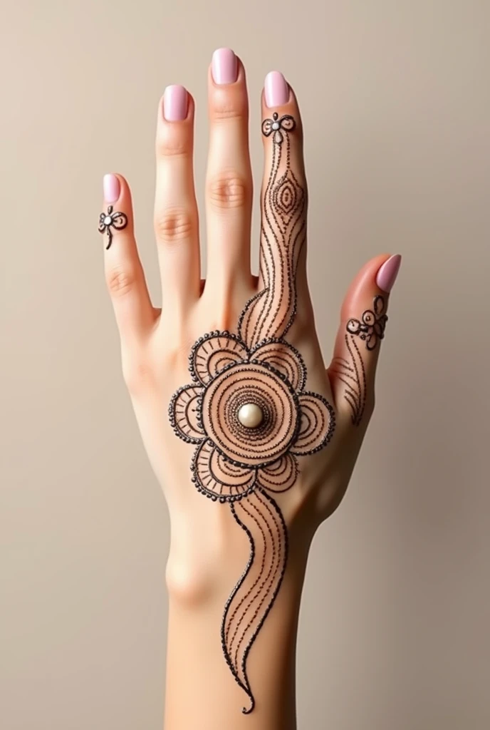 generate modern Karwa Chauth Special mehndi design on hand
