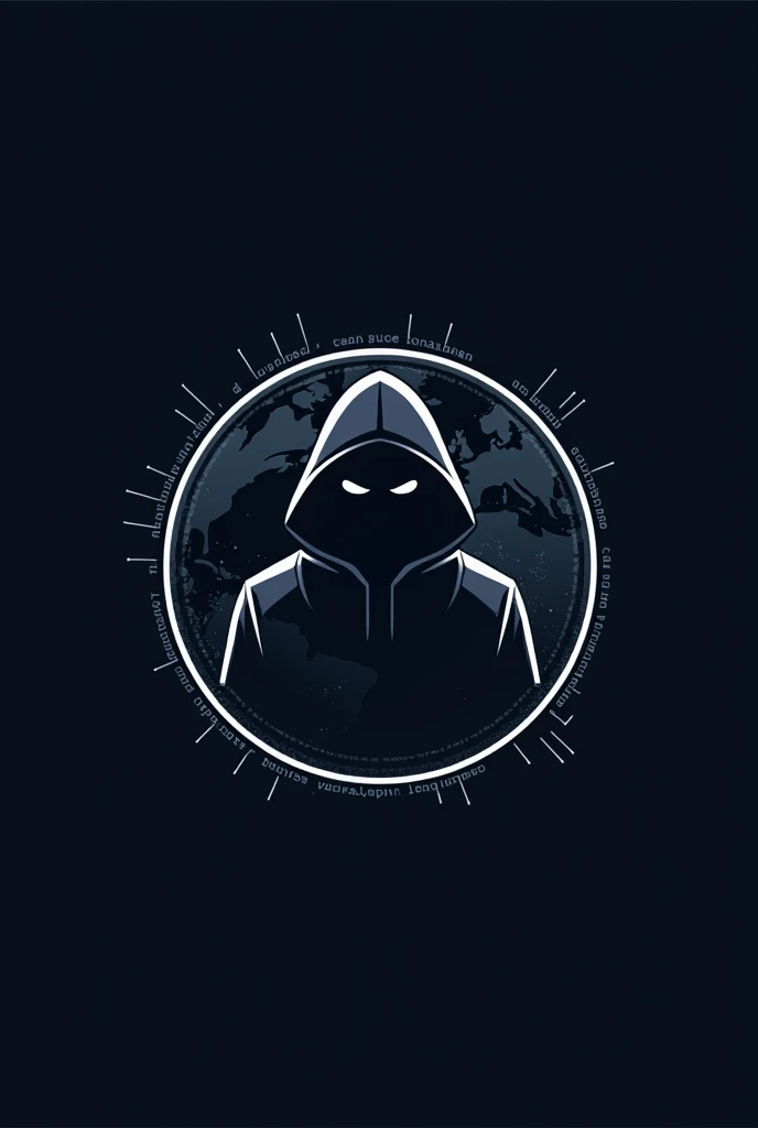 Logo for hacker enclosed in a circle world