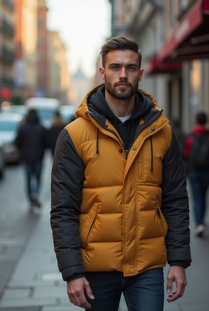 walking down the street, not starring at the camera. Ultra realistic. photography quality. real skin.