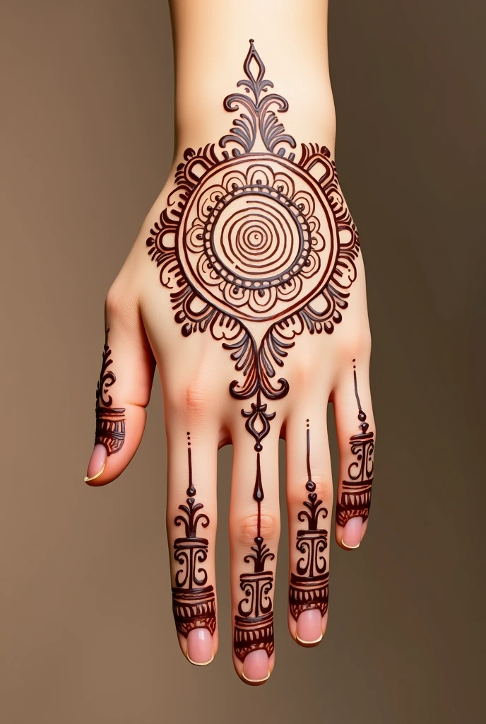 generate Gol Tikki mehndi design on hand