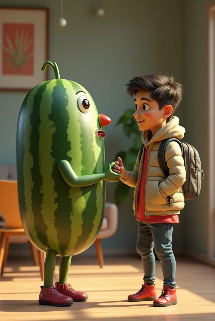 Realistic watermelon talks to tik toker