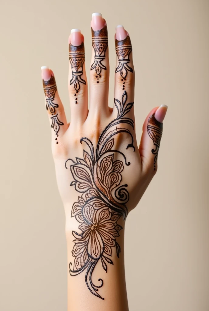 generate modern Bridal mehndi design on hand