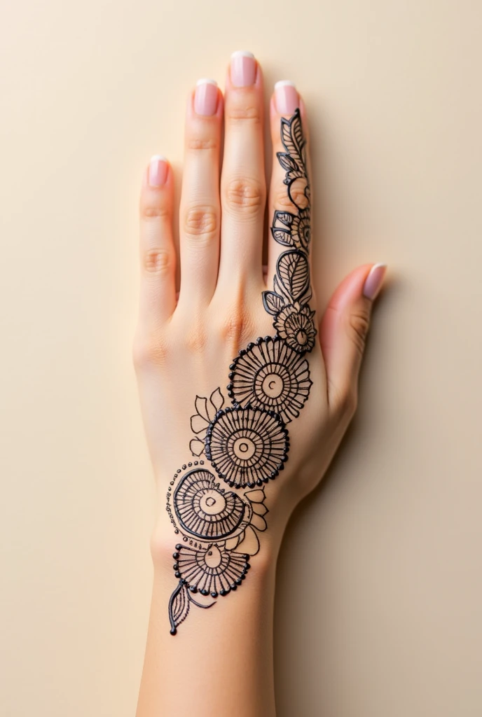 generate modern Karwa Chauth Special mehndi design on hand