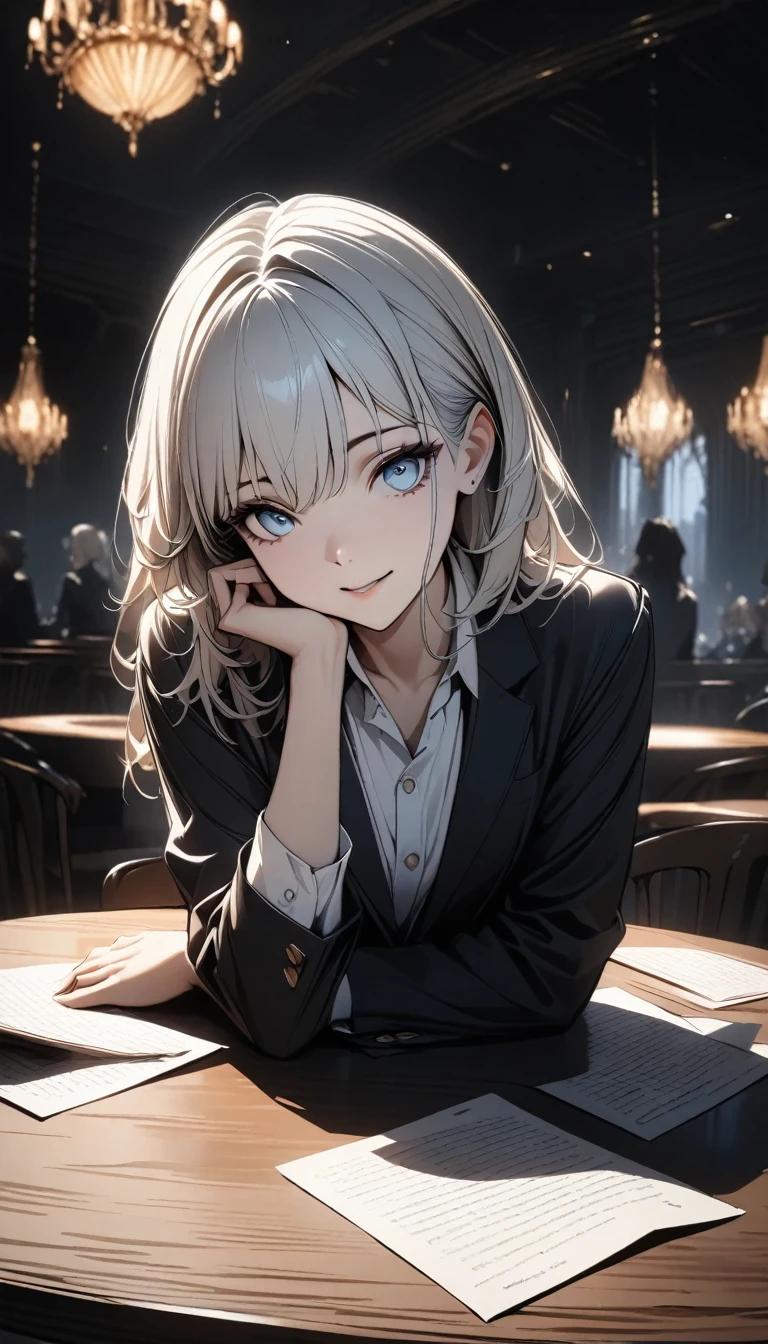 (high quality, 8k, 4K, High Contrast, masterpiece:1.2, 最high quality, Best aesthetics),((最high quality, 8k, masterpiece :1.3)), A woman was sitting at the table