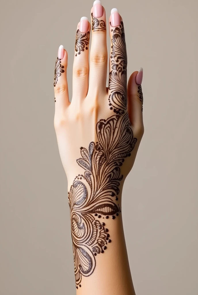 generate modern Bridal mehndi design on hand