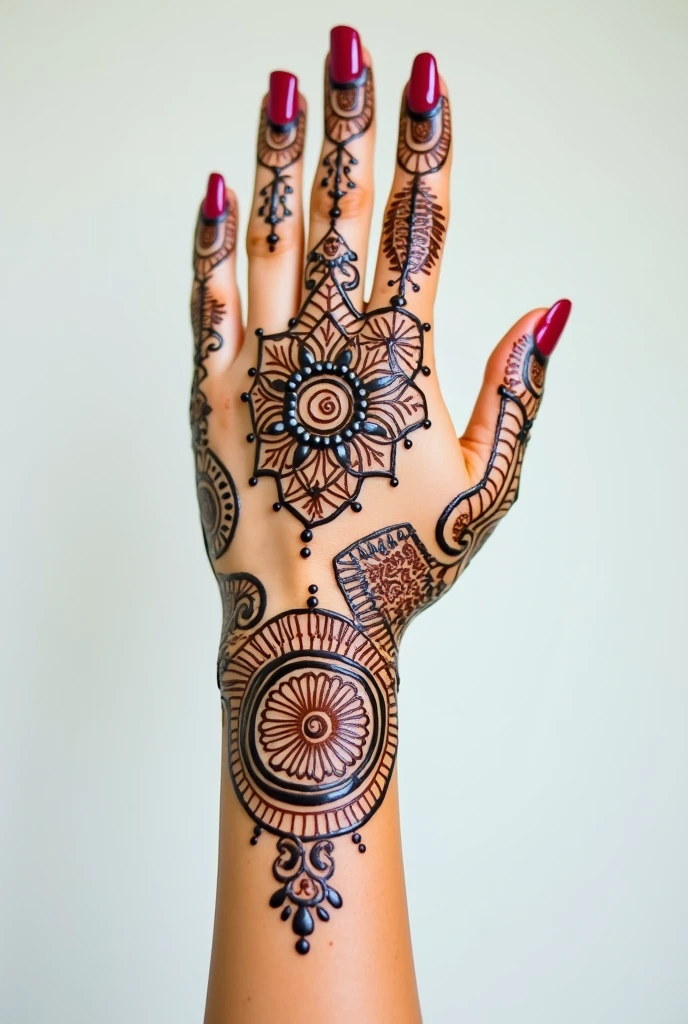 generate modern Rajasthani mehndi design on hand