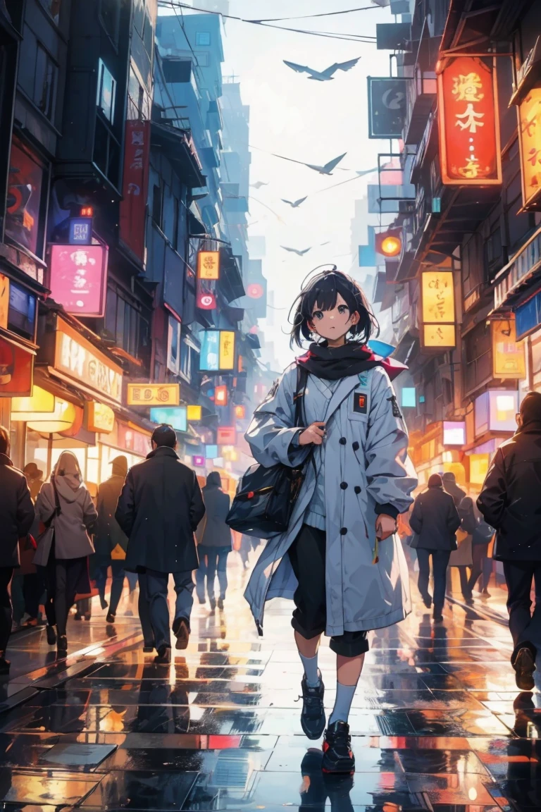 female，Bustling city