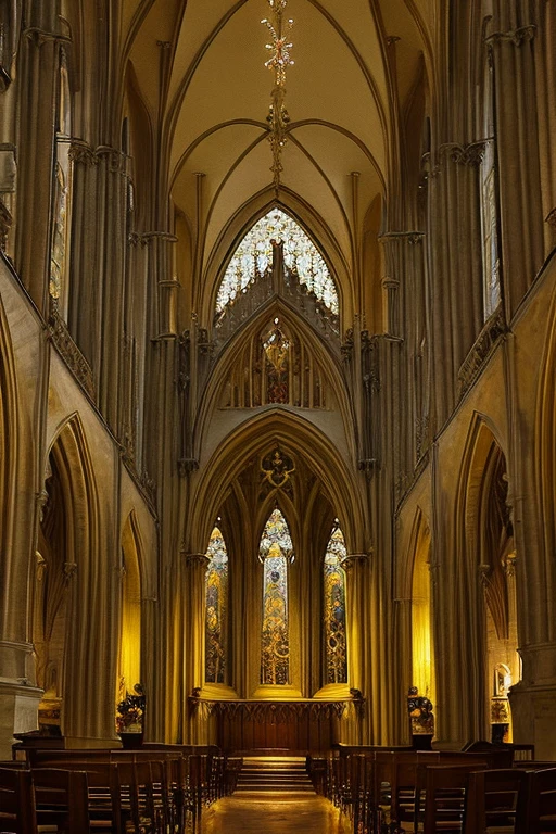 Gothic architecture、Yellow and brown atmosphere、Gothic、yellow、wood、teddy bear、lobby、There&#39;s a Christmas tree、Teddy bear under the tree、A teddy bear on the mantelpiece