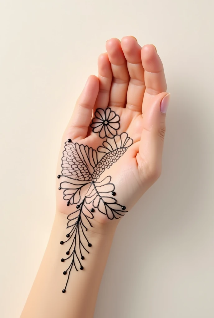 generate modern and simple Arabic mehndi design on hand