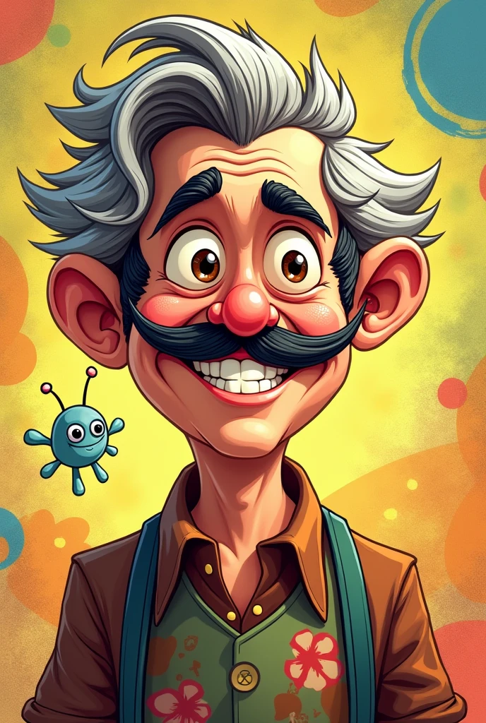 Make a cartoon of Ziraldo, the author of Maluquinho