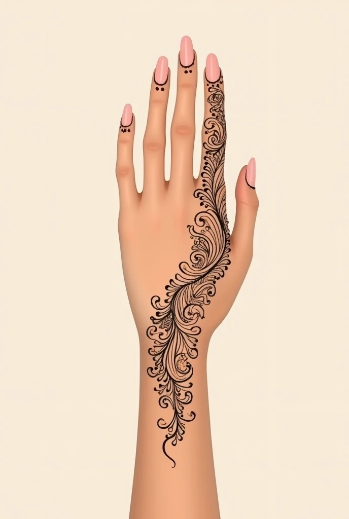 generate modern and simple Traditional mehndi design on hand