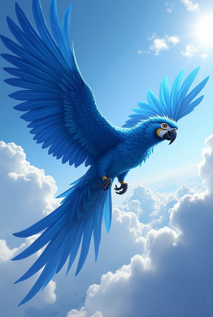 Create a blue macaw guardian of the skies for me, needs to be for an RPG