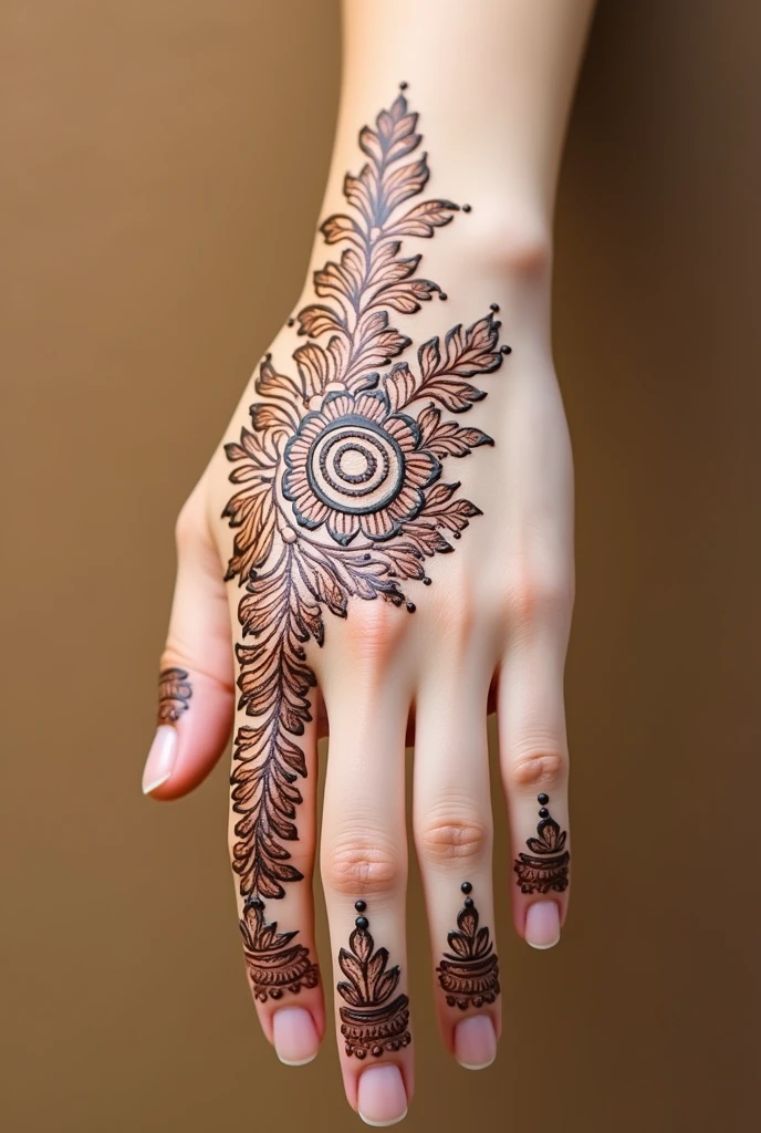 generate Gol Tikki mehndi design on hand