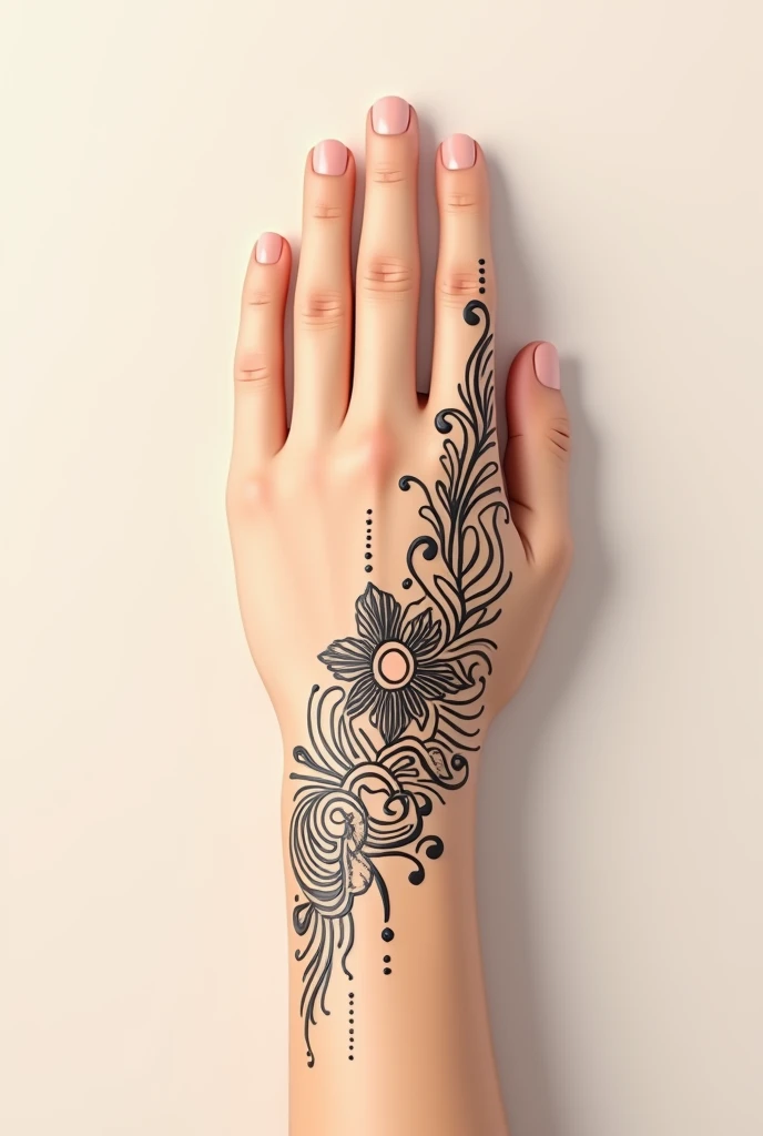 generate modern and simple Arabic mehndi design on hand