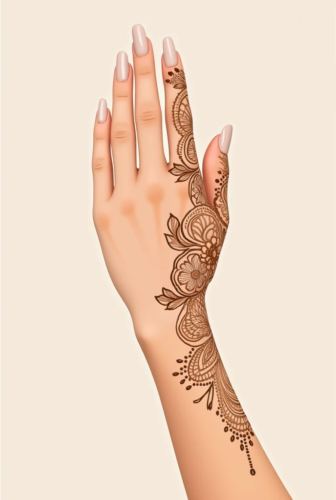 generate modern and simple Traditional mehndi design on hand
