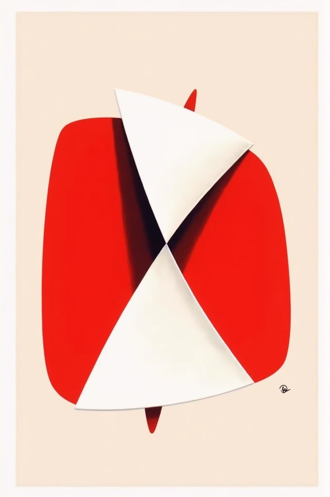 Red and white simple art 