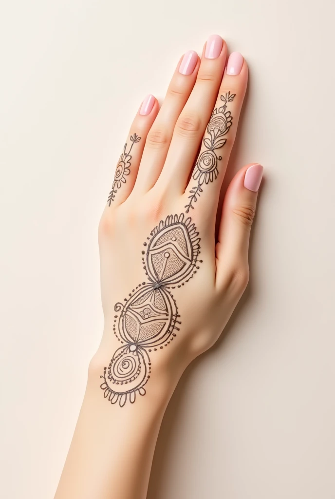 generate modern and simple Arabic mehndi design on hand