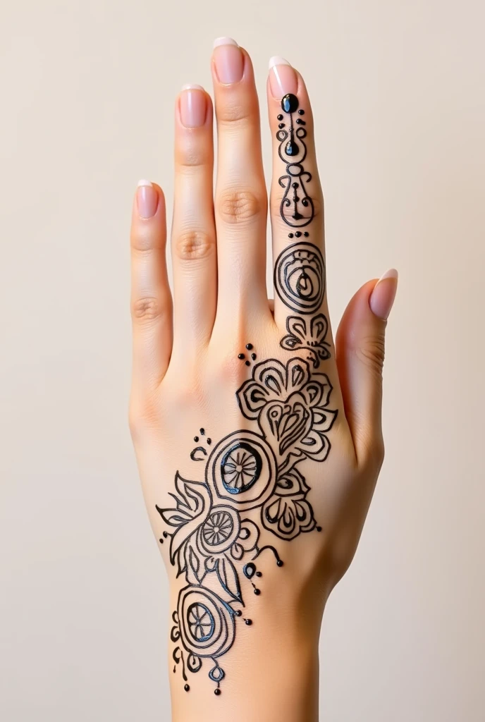 generate modern and simple Karwa Chauth Special mehndi design on hand