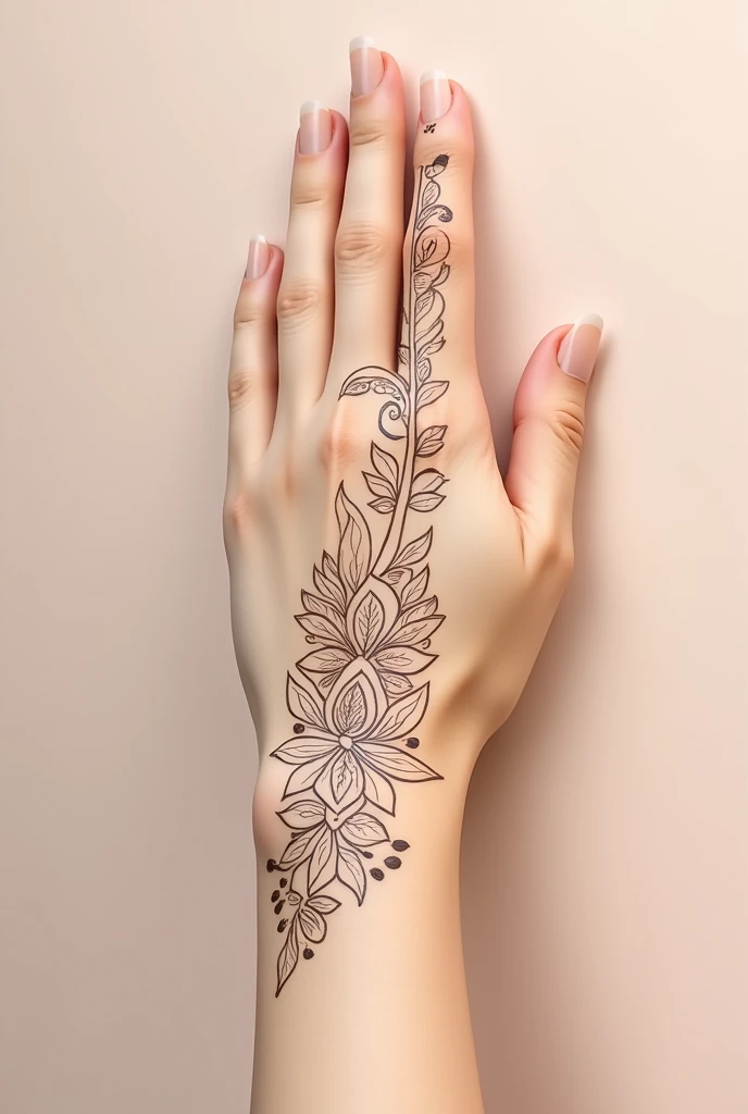 generate modern and simple Arabic mehndi design on hand